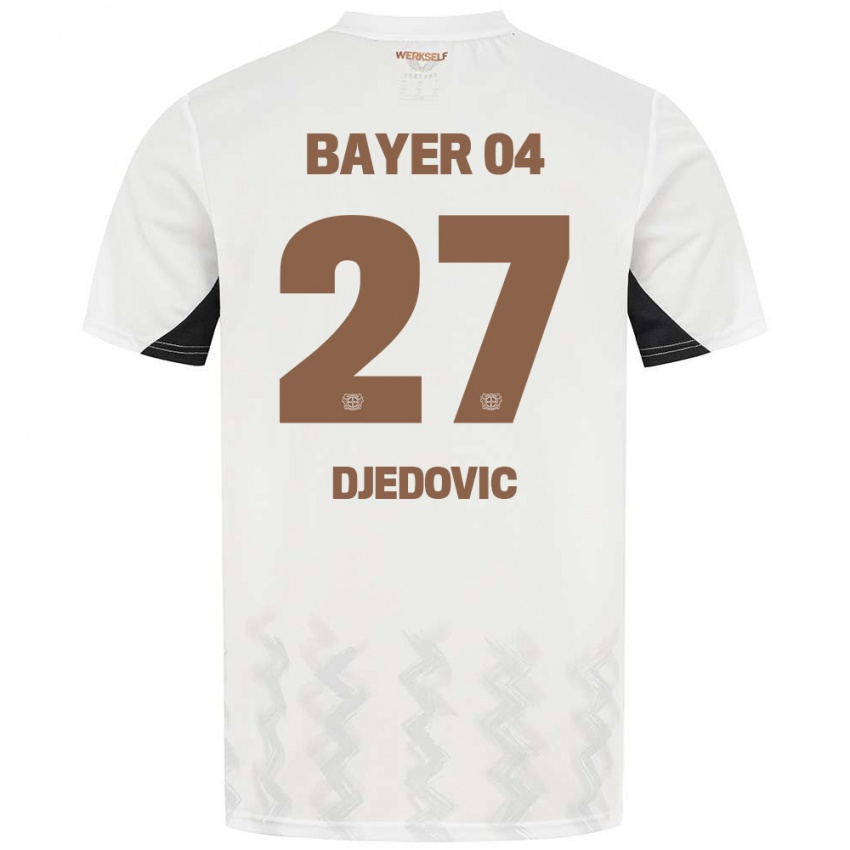 Gyermek Seldin Djedovic #27 Fehér Fekete Idegenbeli Jersey 2024/25 Mez Póló Ing