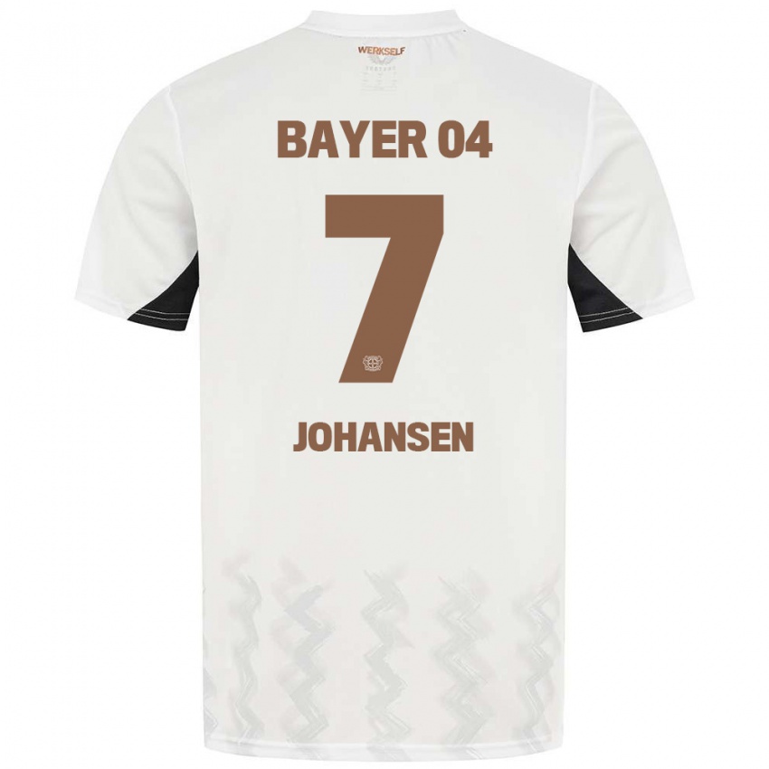 Gyermek Cecilie Johansen #7 Fehér Fekete Idegenbeli Jersey 2024/25 Mez Póló Ing