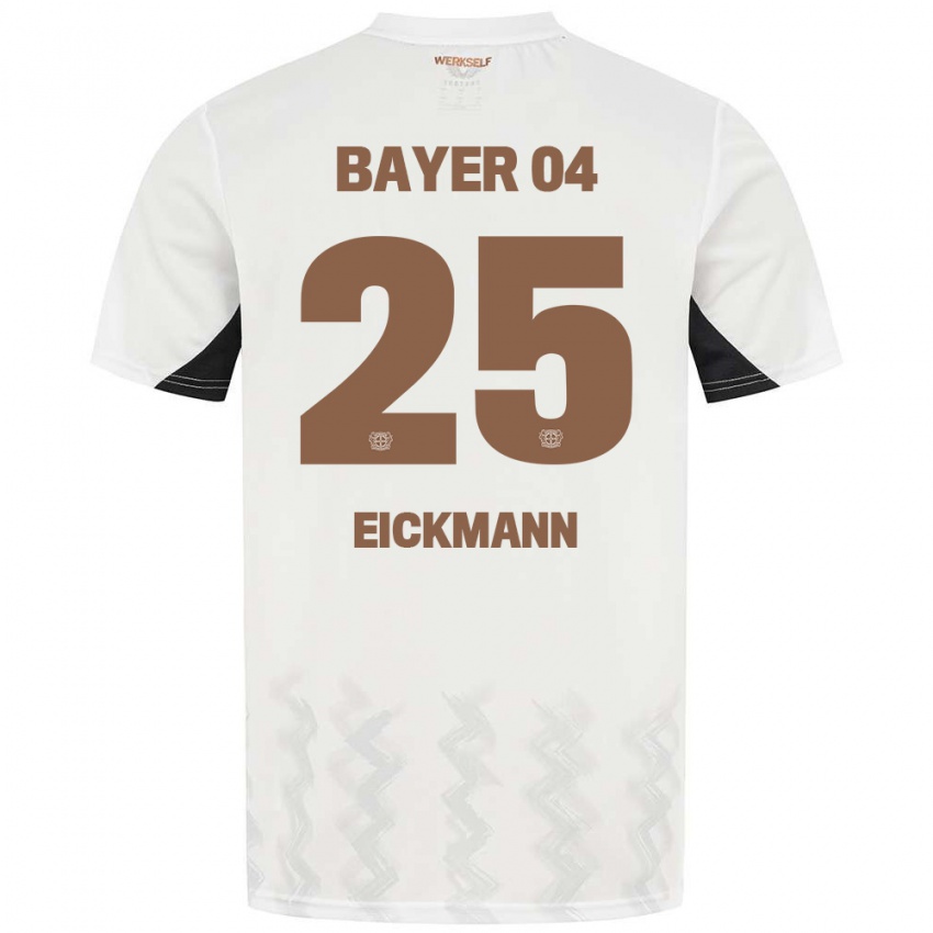 Gyermek Mia Eickmann #25 Fehér Fekete Idegenbeli Jersey 2024/25 Mez Póló Ing