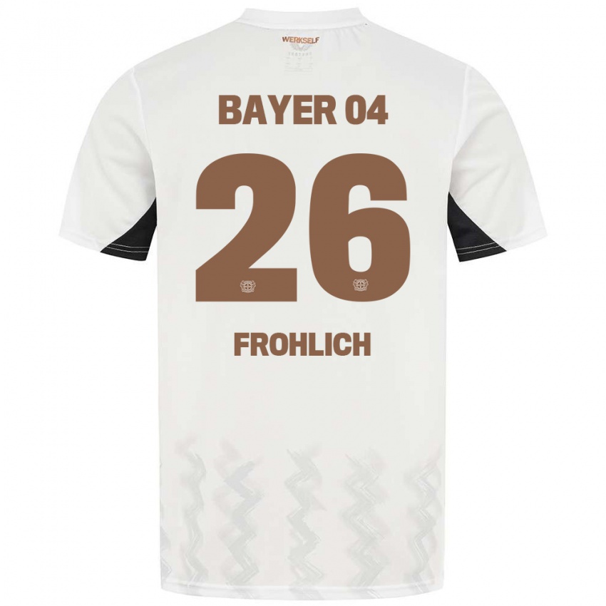 Gyermek Clara Fröhlich #26 Fehér Fekete Idegenbeli Jersey 2024/25 Mez Póló Ing