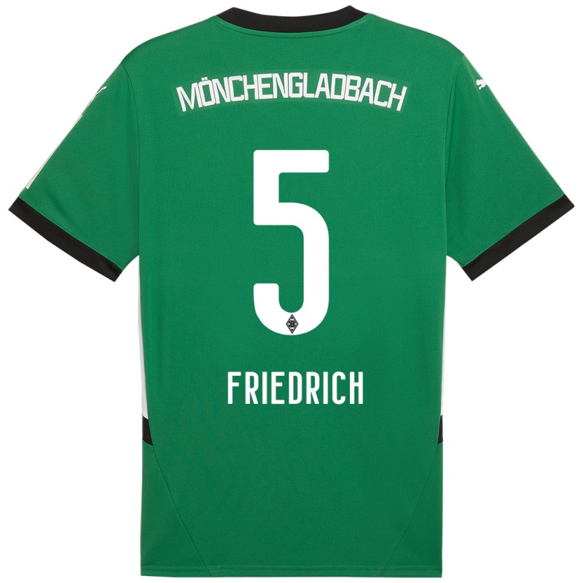 Gyermek Marvin Friedrich #5 Zöld Fehér Idegenbeli Jersey 2024/25 Mez Póló Ing