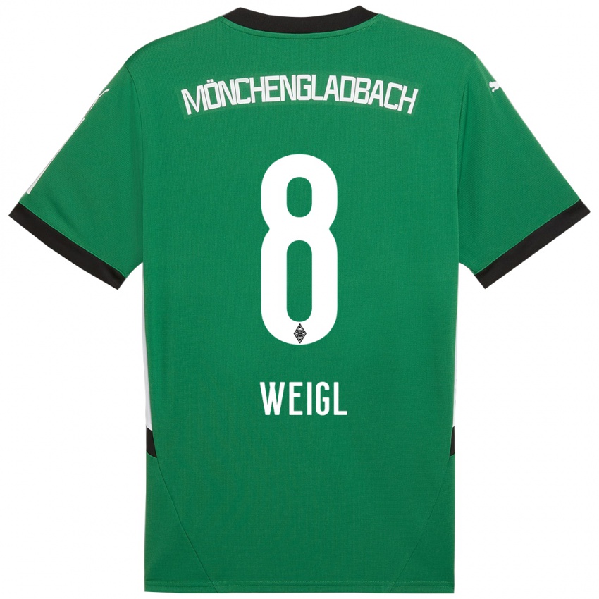 Gyermek Julian Weigl #8 Zöld Fehér Idegenbeli Jersey 2024/25 Mez Póló Ing