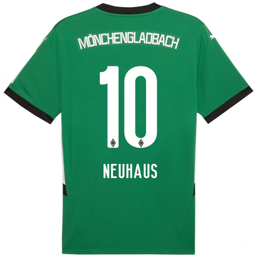 Gyermek Florian Neuhaus #10 Zöld Fehér Idegenbeli Jersey 2024/25 Mez Póló Ing