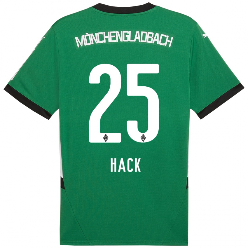 Gyermek Robin Hack #25 Zöld Fehér Idegenbeli Jersey 2024/25 Mez Póló Ing