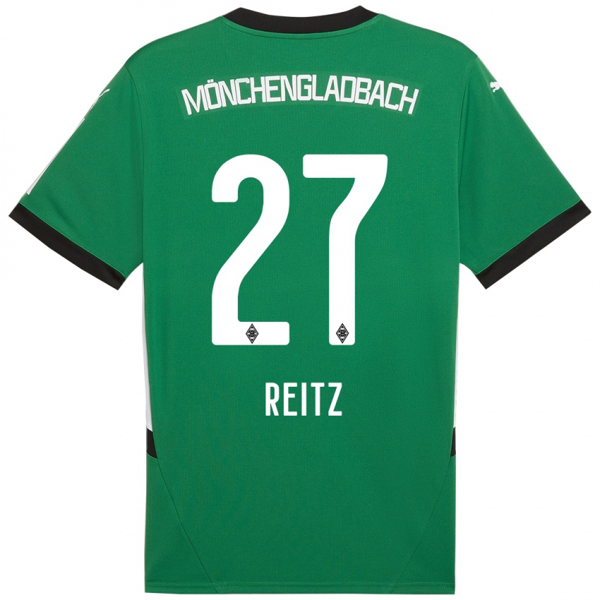 Gyermek Rocco Reitz #27 Zöld Fehér Idegenbeli Jersey 2024/25 Mez Póló Ing