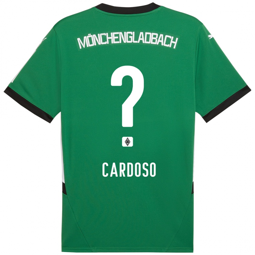 Gyermek Tiago Pereira Cardoso #0 Zöld Fehér Idegenbeli Jersey 2024/25 Mez Póló Ing