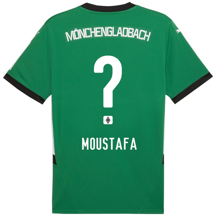 Gyermek Seif Ashraf Moustafa #0 Zöld Fehér Idegenbeli Jersey 2024/25 Mez Póló Ing