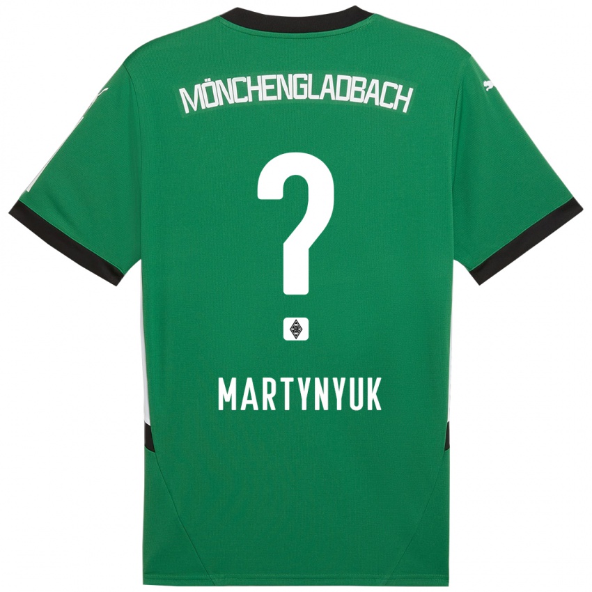 Gyermek Anton Martynyuk #0 Zöld Fehér Idegenbeli Jersey 2024/25 Mez Póló Ing