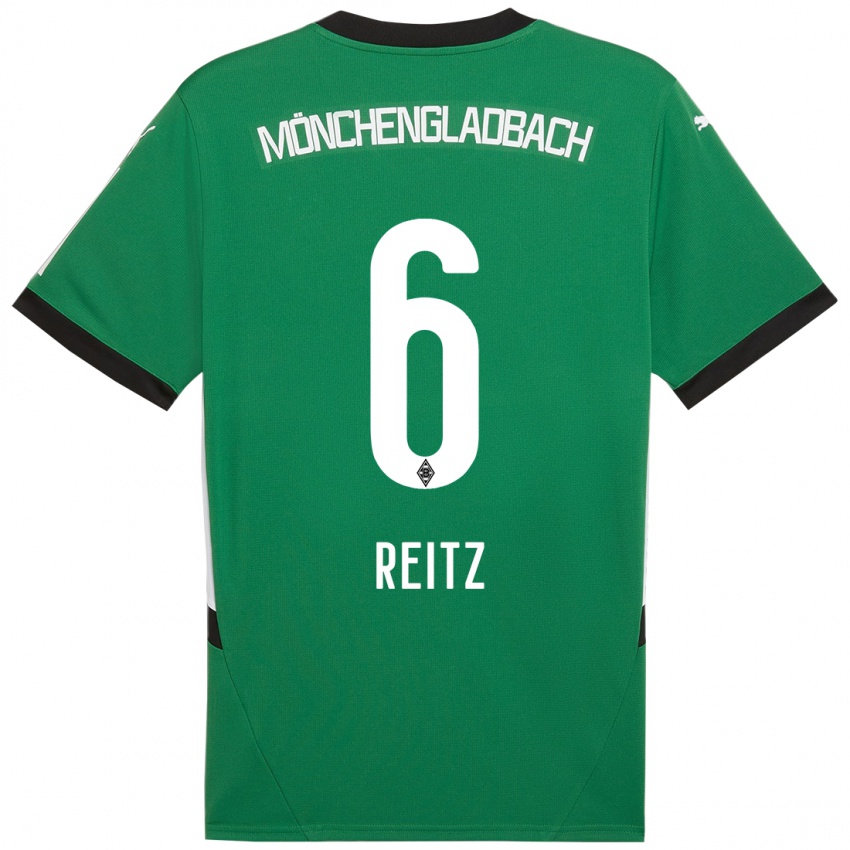 Gyermek Tony Reitz #6 Zöld Fehér Idegenbeli Jersey 2024/25 Mez Póló Ing