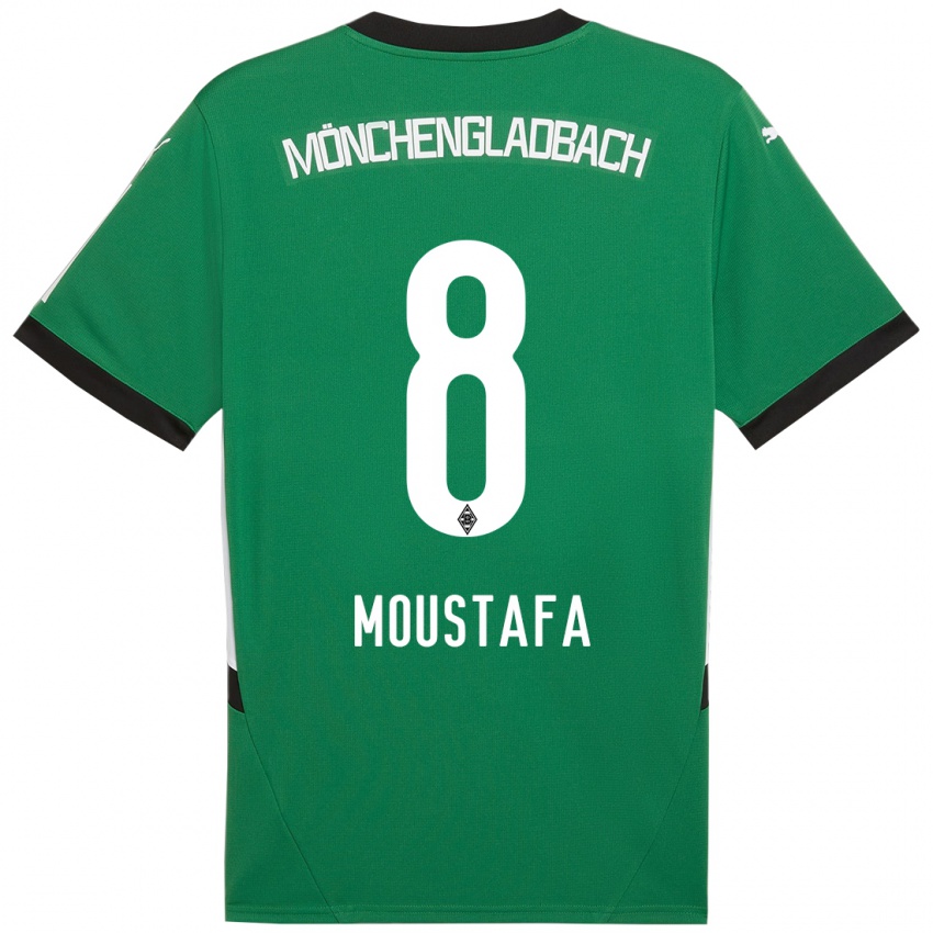 Gyermek Moustafa Ashraf Moustafa #8 Zöld Fehér Idegenbeli Jersey 2024/25 Mez Póló Ing