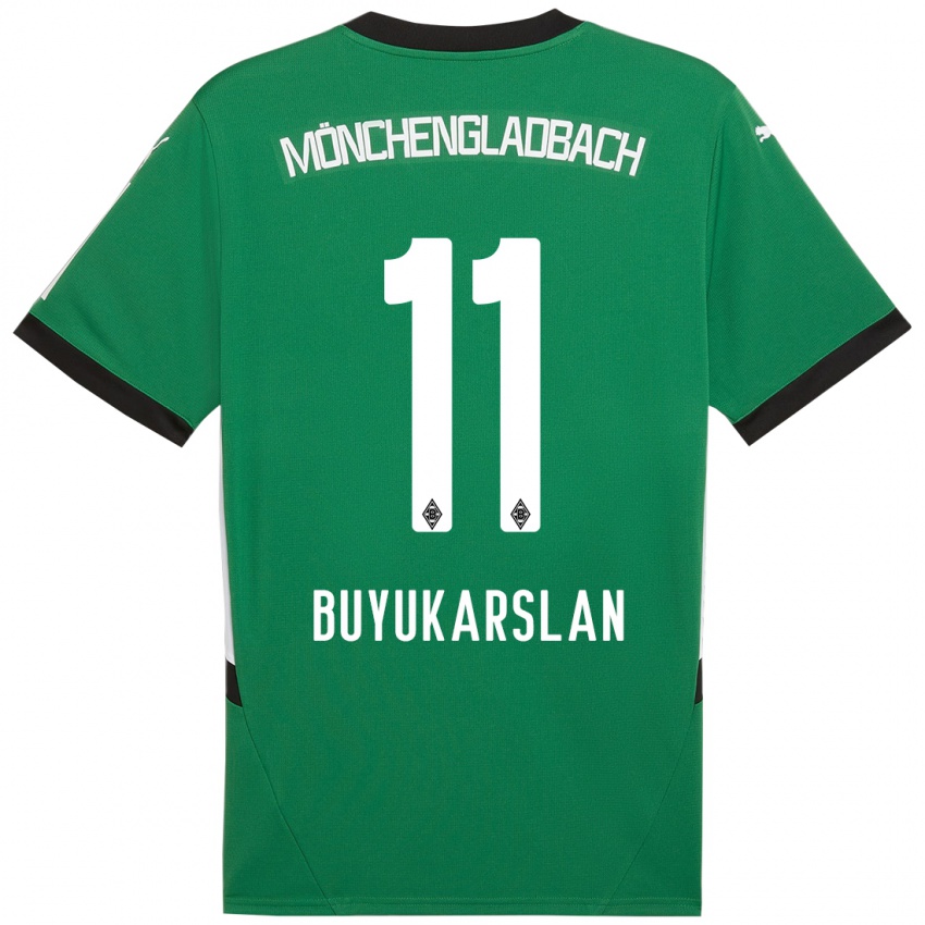 Gyermek Oguzcan Büyükarslan #11 Zöld Fehér Idegenbeli Jersey 2024/25 Mez Póló Ing