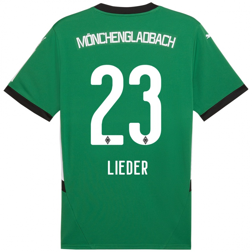 Gyermek Michel Lieder #23 Zöld Fehér Idegenbeli Jersey 2024/25 Mez Póló Ing