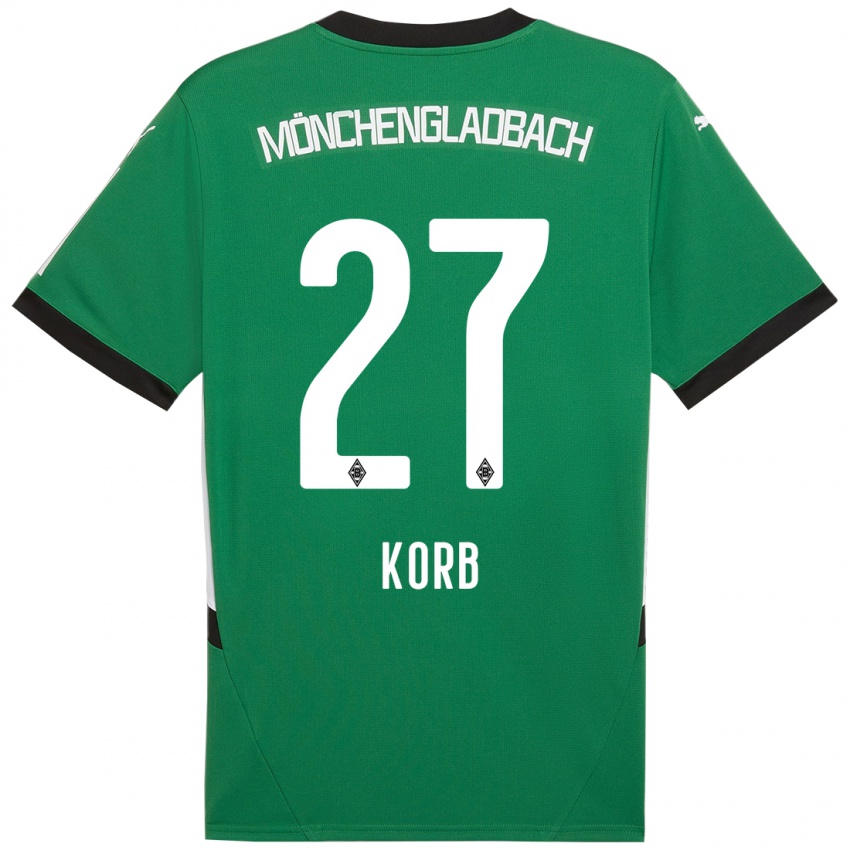 Gyermek Julian Korb #27 Zöld Fehér Idegenbeli Jersey 2024/25 Mez Póló Ing