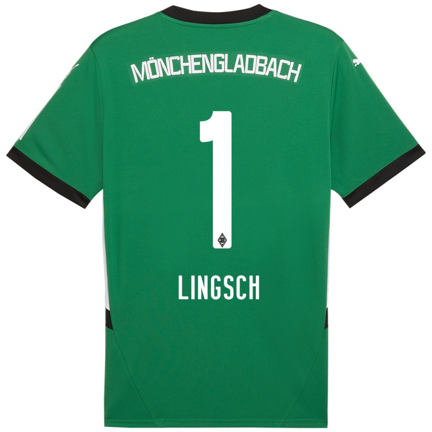 Gyermek Tina Lingsch #1 Zöld Fehér Idegenbeli Jersey 2024/25 Mez Póló Ing