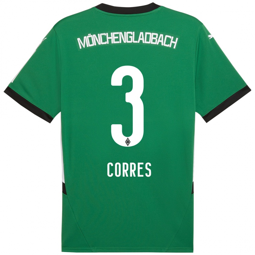 Gyermek Carolin Corres #3 Zöld Fehér Idegenbeli Jersey 2024/25 Mez Póló Ing