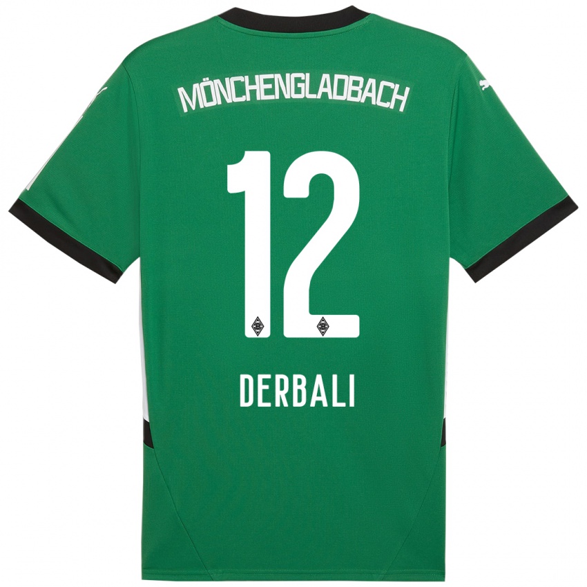 Gyermek Louisa Derbali #12 Zöld Fehér Idegenbeli Jersey 2024/25 Mez Póló Ing