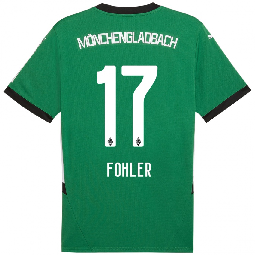 Gyermek Selma Fohler #17 Zöld Fehér Idegenbeli Jersey 2024/25 Mez Póló Ing