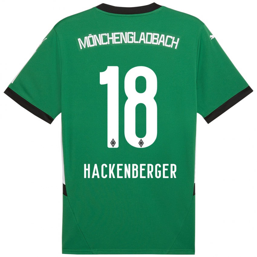 Gyermek Jessica Hackenberger #18 Zöld Fehér Idegenbeli Jersey 2024/25 Mez Póló Ing