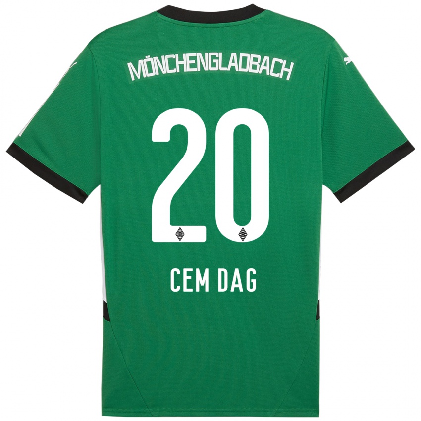 Gyermek Cem Dag #20 Zöld Fehér Idegenbeli Jersey 2024/25 Mez Póló Ing