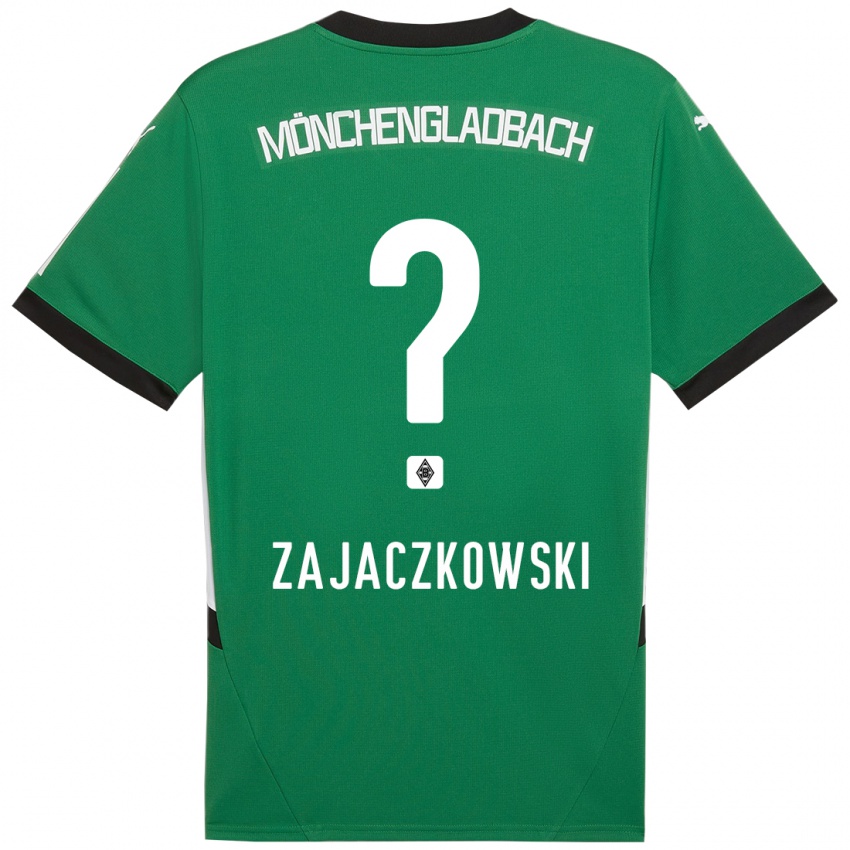 Gyermek Vincent Zajaczkowski #0 Zöld Fehér Idegenbeli Jersey 2024/25 Mez Póló Ing