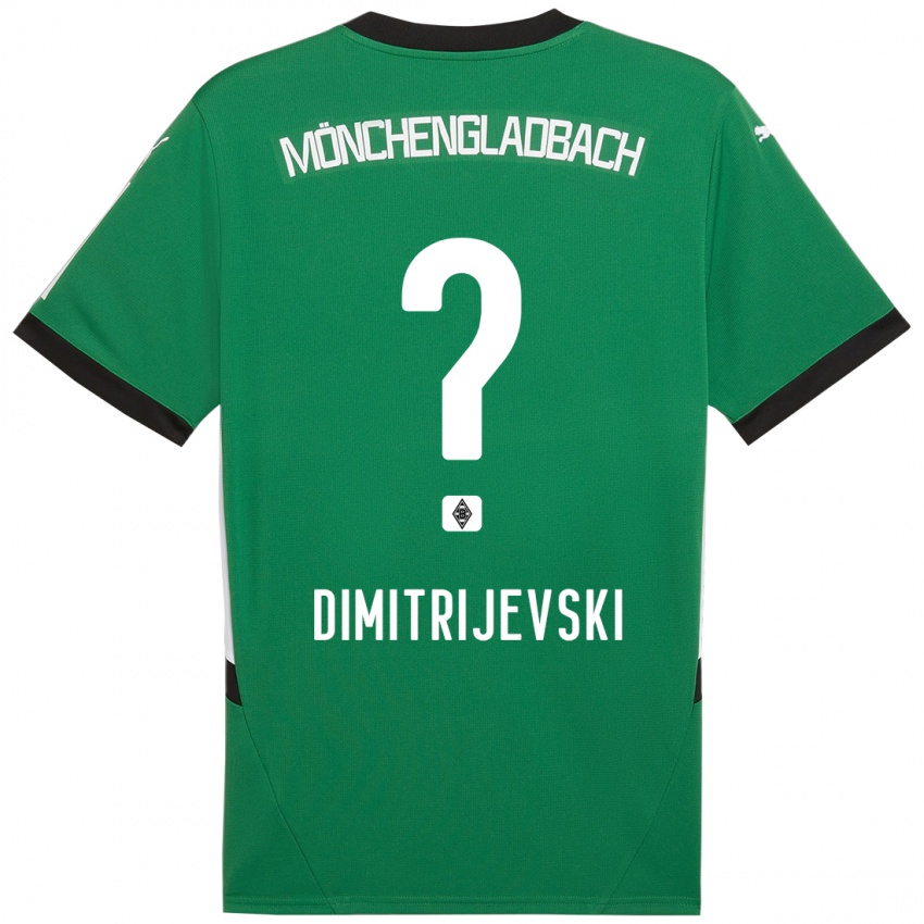 Gyermek Maximilian Dimitrijevski #0 Zöld Fehér Idegenbeli Jersey 2024/25 Mez Póló Ing