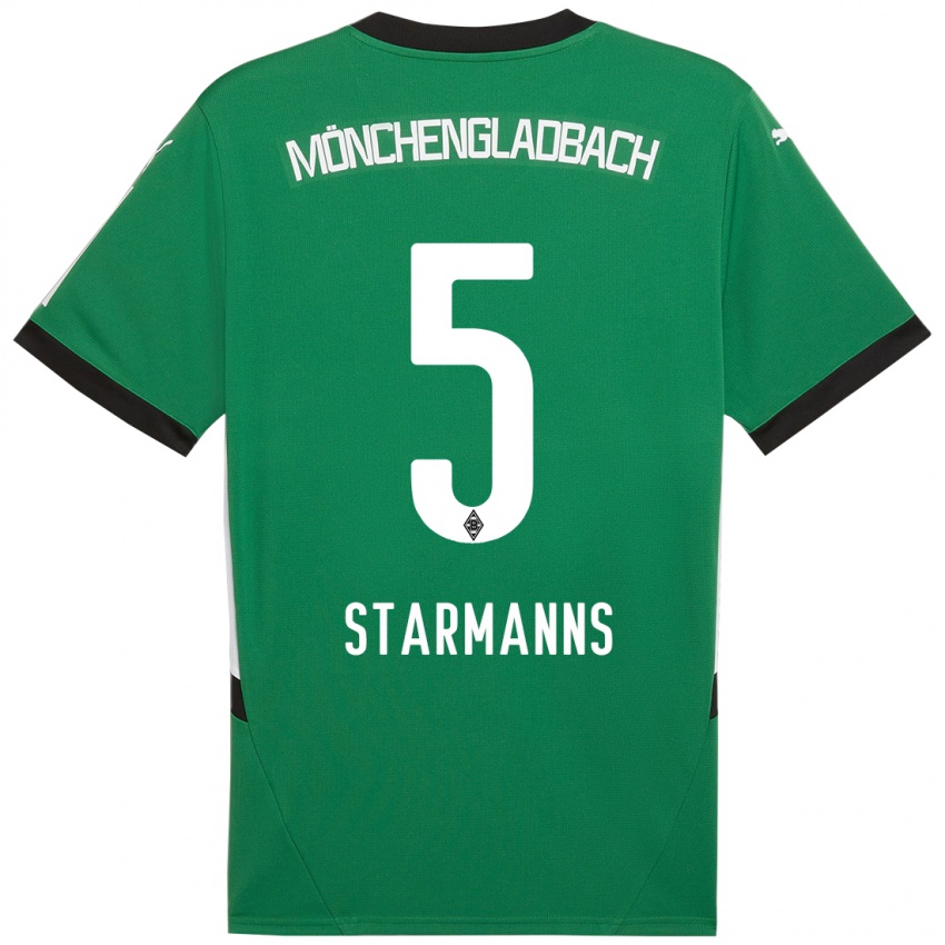 Gyermek Sandra Starmanns #5 Zöld Fehér Idegenbeli Jersey 2024/25 Mez Póló Ing