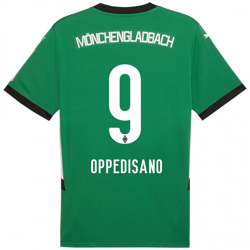 Gyermek Valentina Oppedisano #9 Zöld Fehér Idegenbeli Jersey 2024/25 Mez Póló Ing