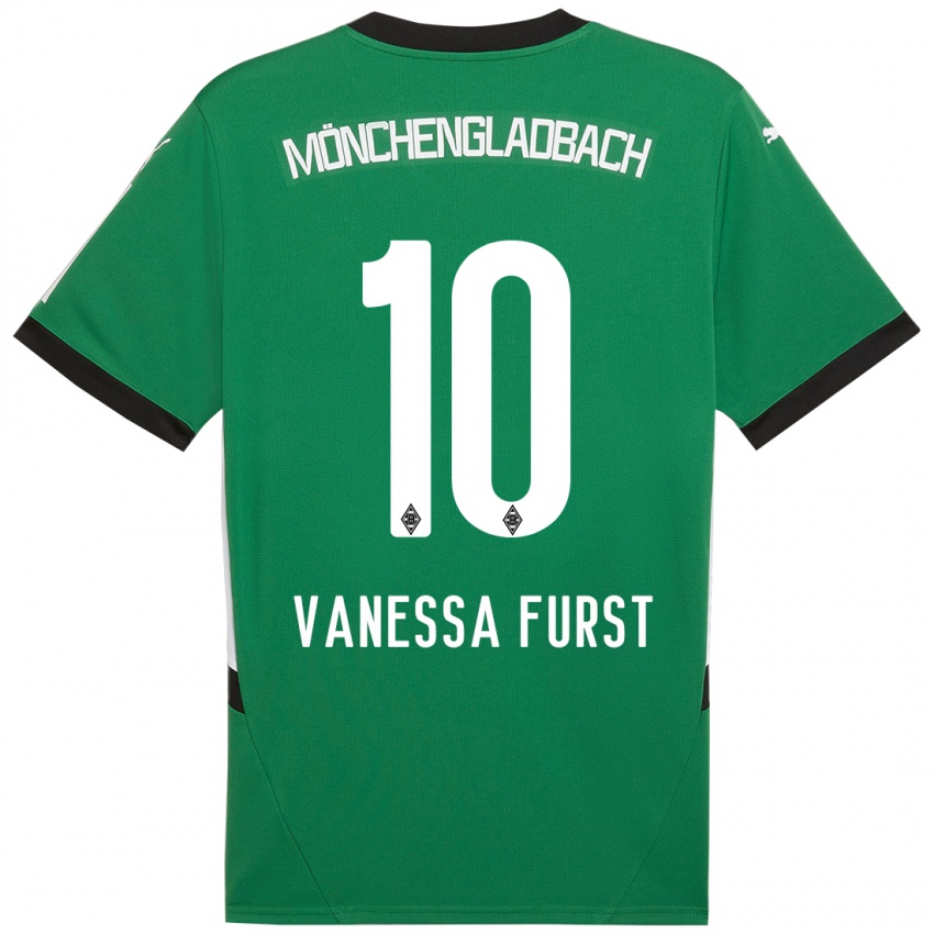 Gyermek Vanessa Fürst #10 Zöld Fehér Idegenbeli Jersey 2024/25 Mez Póló Ing