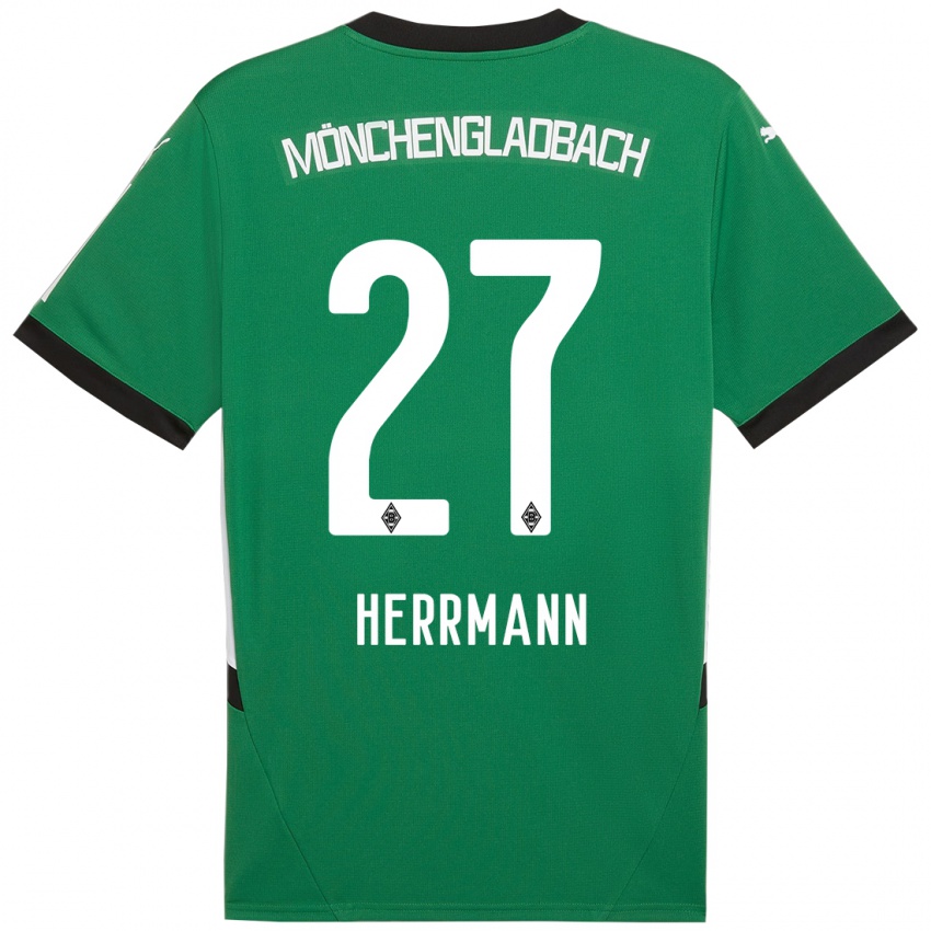 Gyermek Michelle Herrmann #27 Zöld Fehér Idegenbeli Jersey 2024/25 Mez Póló Ing