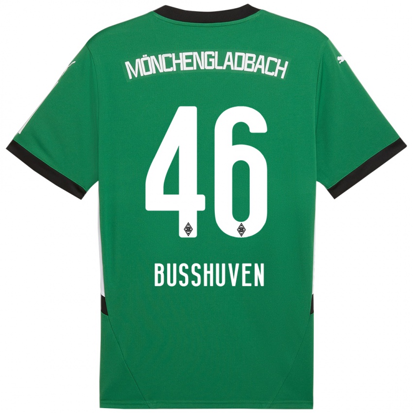 Gyermek Alina Busshuven #46 Zöld Fehér Idegenbeli Jersey 2024/25 Mez Póló Ing