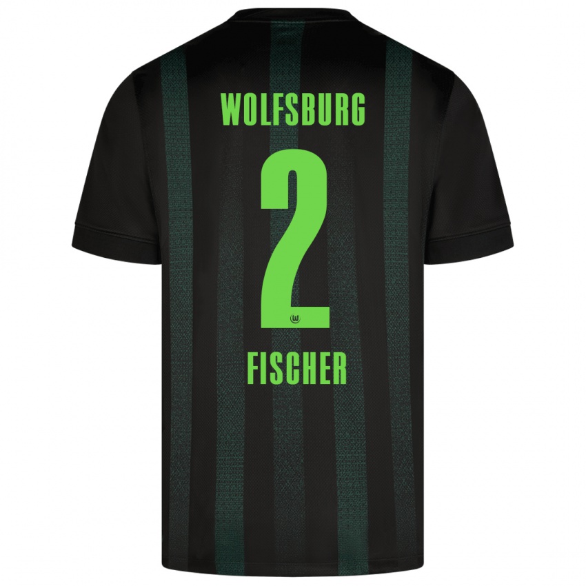 Gyermek Kilian Fischer #2 Sötétzöld Idegenbeli Jersey 2024/25 Mez Póló Ing