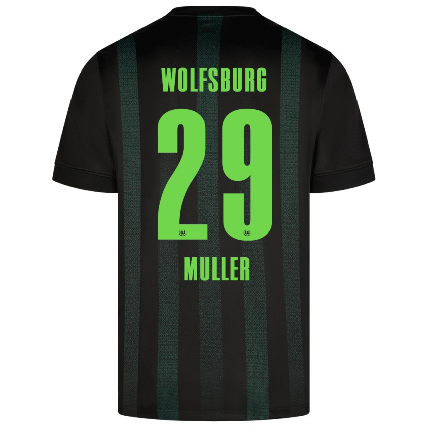 Gyermek Marius Müller #29 Sötétzöld Idegenbeli Jersey 2024/25 Mez Póló Ing