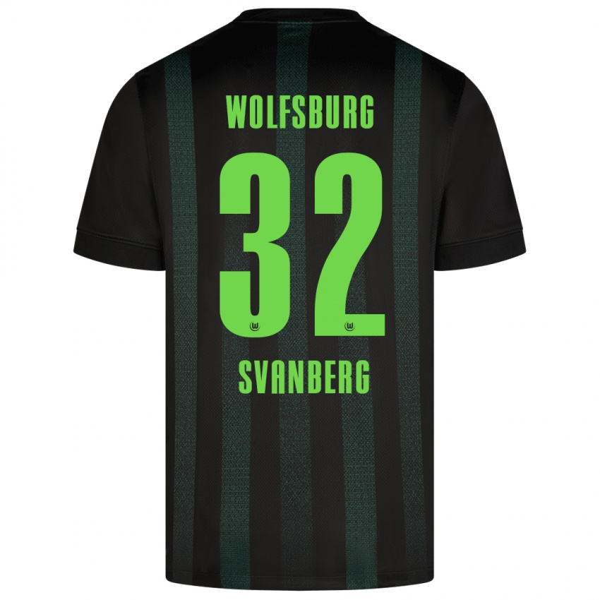 Gyermek Mattias Svanberg #32 Sötétzöld Idegenbeli Jersey 2024/25 Mez Póló Ing