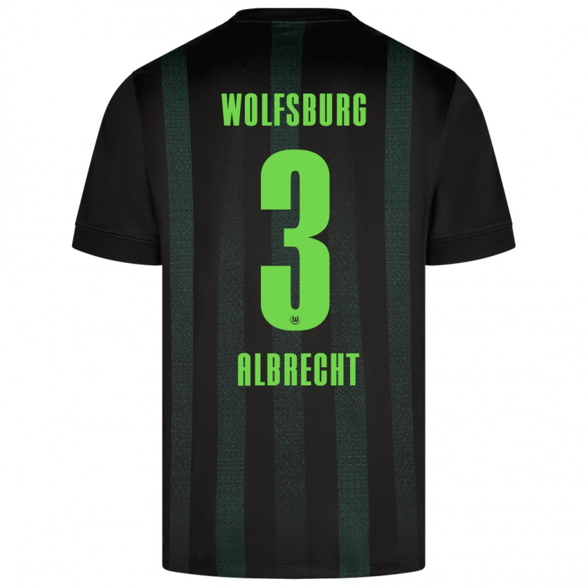 Gyermek Ben Albrecht #3 Sötétzöld Idegenbeli Jersey 2024/25 Mez Póló Ing