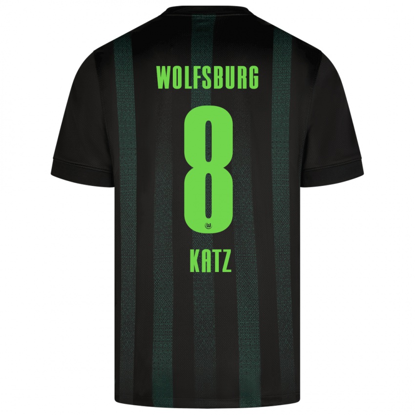 Gyermek Bruno Katz #8 Sötétzöld Idegenbeli Jersey 2024/25 Mez Póló Ing