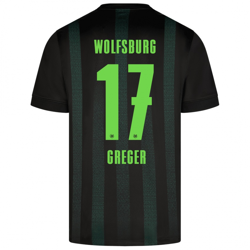 Gyermek Max Greger #17 Sötétzöld Idegenbeli Jersey 2024/25 Mez Póló Ing