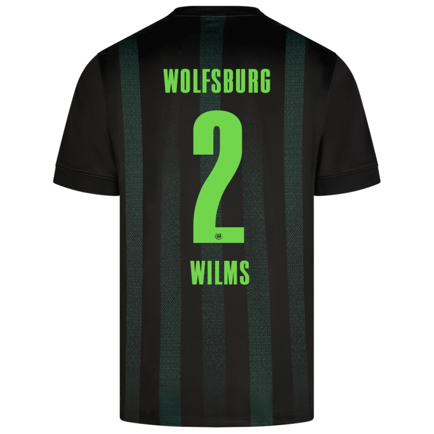 Gyermek Lynn Wilms #2 Sötétzöld Idegenbeli Jersey 2024/25 Mez Póló Ing