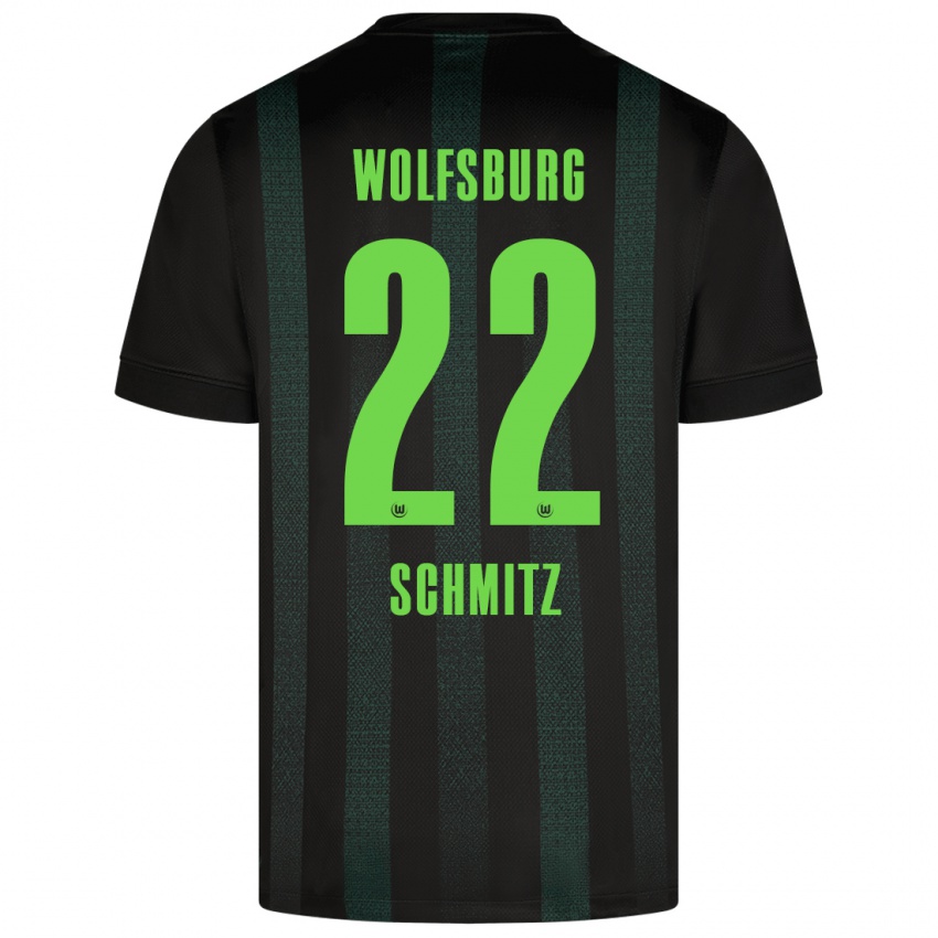 Gyermek Lisa Schmitz #22 Sötétzöld Idegenbeli Jersey 2024/25 Mez Póló Ing