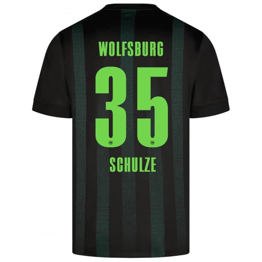 Gyermek Philipp Schulze #35 Sötétzöld Idegenbeli Jersey 2024/25 Mez Póló Ing