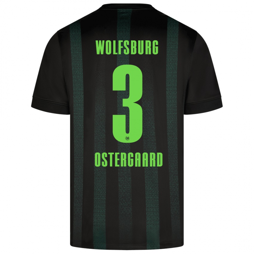 Gyermek Christian Östergaard #3 Sötétzöld Idegenbeli Jersey 2024/25 Mez Póló Ing