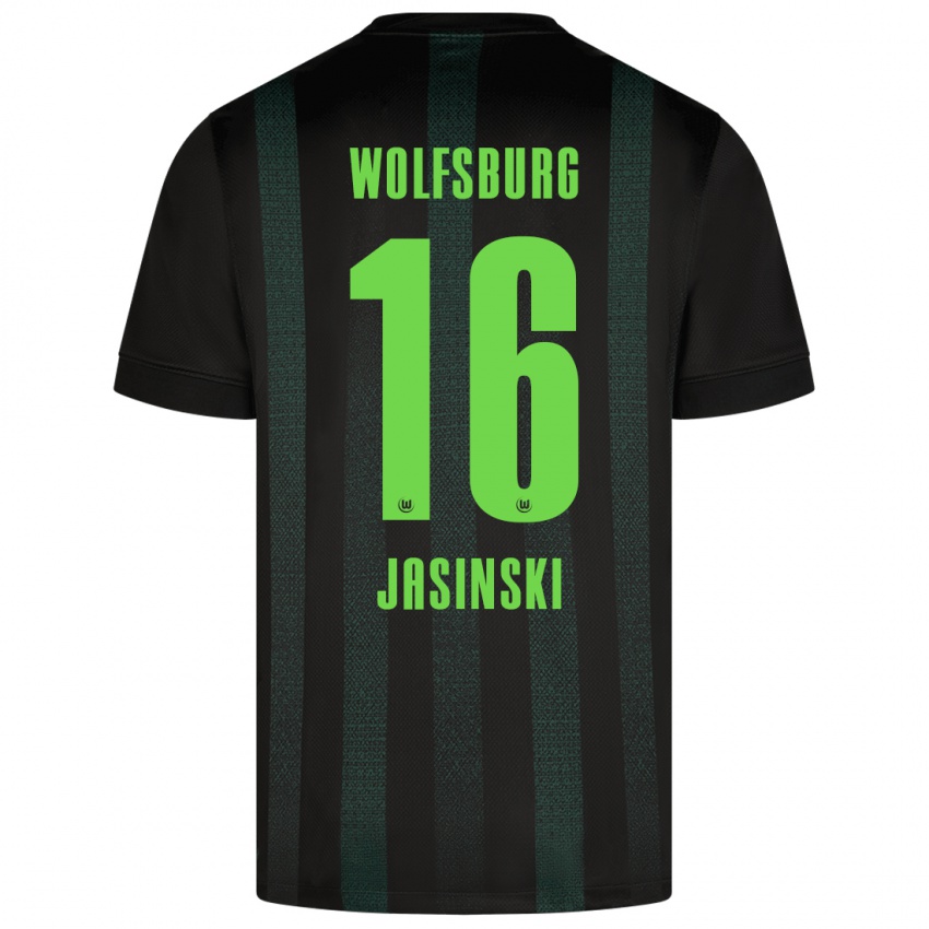 Gyermek Mateusz Jasinski #16 Sötétzöld Idegenbeli Jersey 2024/25 Mez Póló Ing