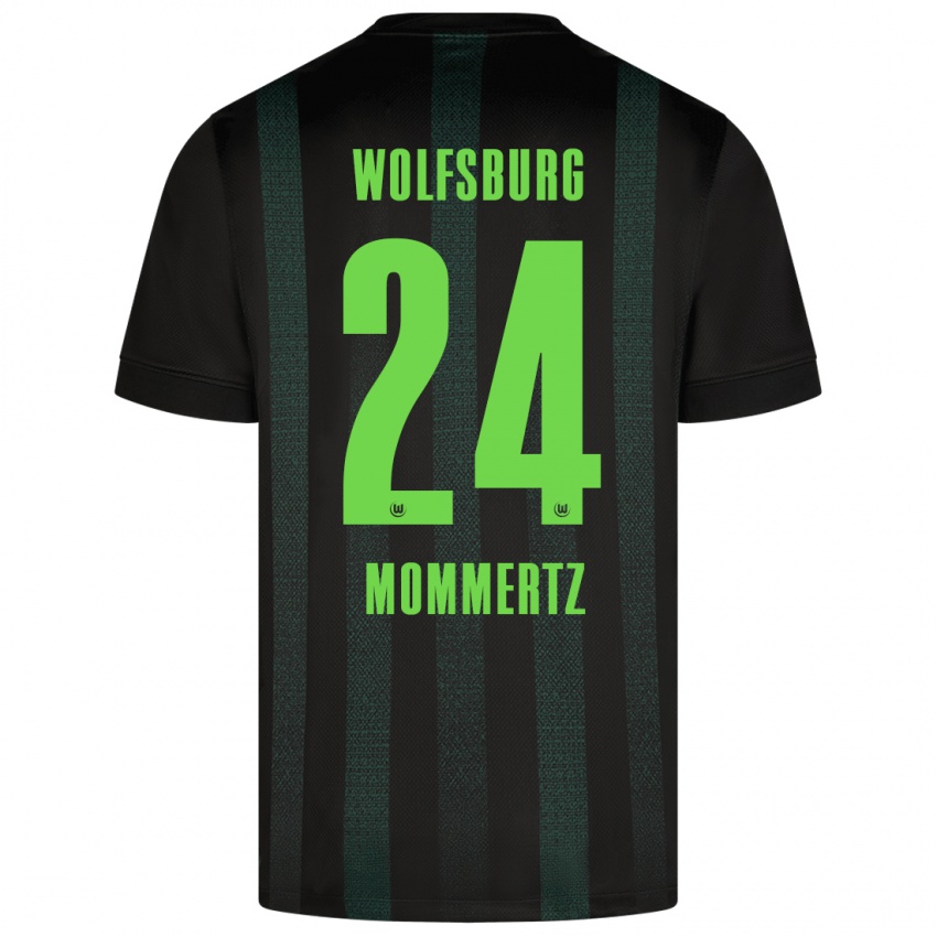 Gyermek Benjamin Mommertz #24 Sötétzöld Idegenbeli Jersey 2024/25 Mez Póló Ing