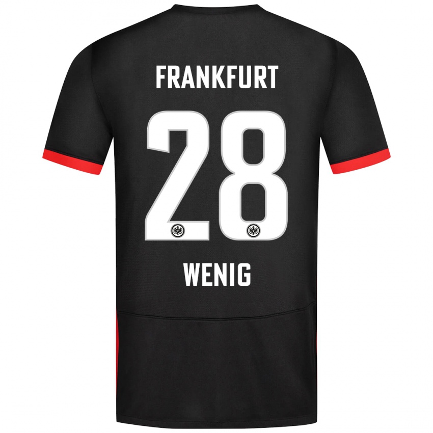 Gyermek Marcel Wenig #28 Fekete Idegenbeli Jersey 2024/25 Mez Póló Ing