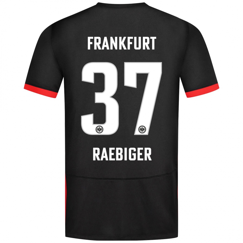 Gyermek Sidney Raebiger #37 Fekete Idegenbeli Jersey 2024/25 Mez Póló Ing