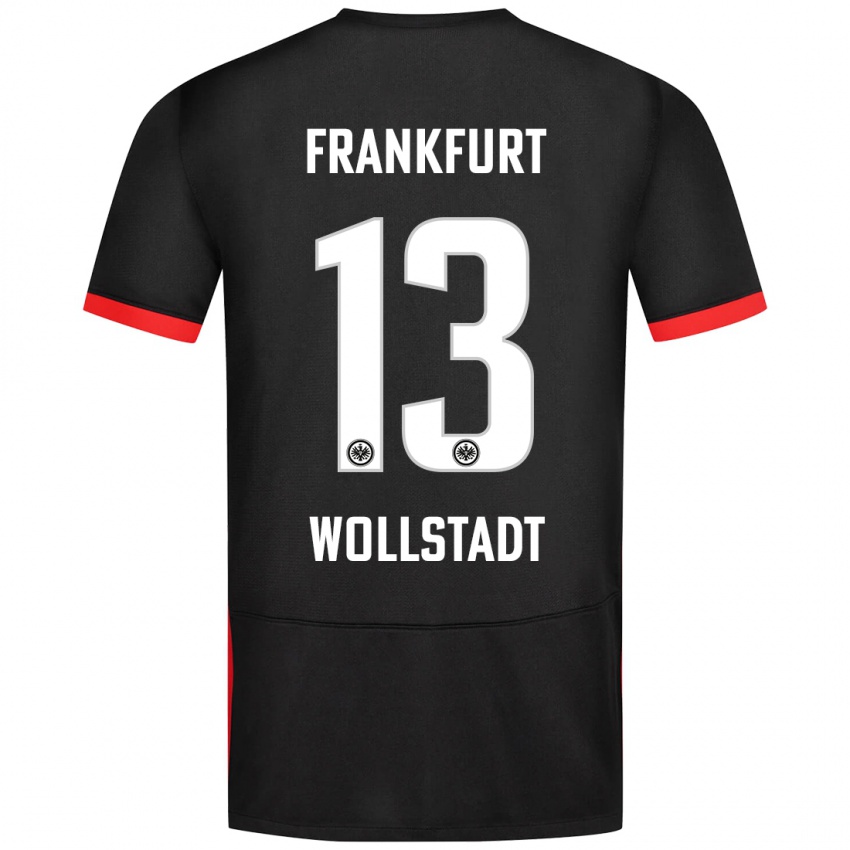 Gyermek Fabio Wollstadt #13 Fekete Idegenbeli Jersey 2024/25 Mez Póló Ing