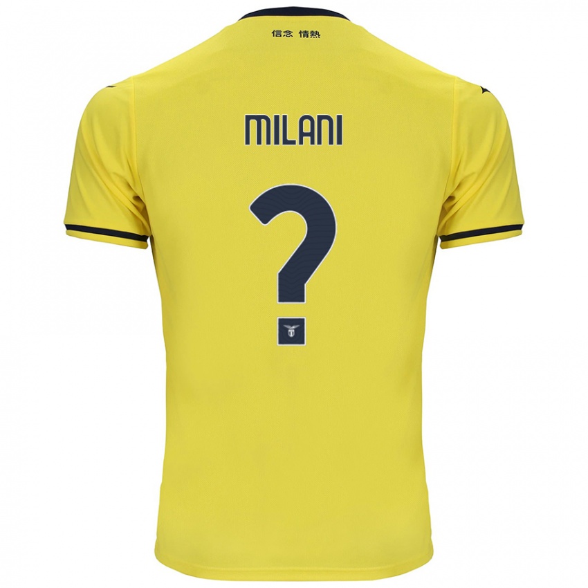 Gyermek Alessandro Milani #0 Sárga Idegenbeli Jersey 2024/25 Mez Póló Ing