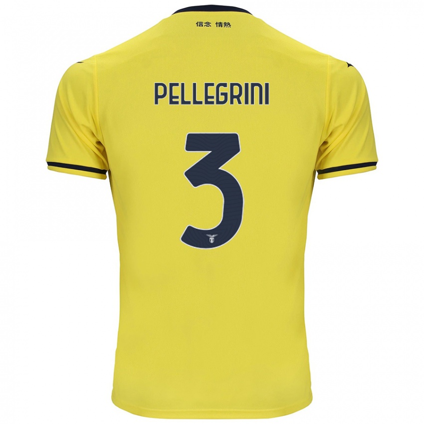 Gyermek Luca Pellegrini #3 Sárga Idegenbeli Jersey 2024/25 Mez Póló Ing