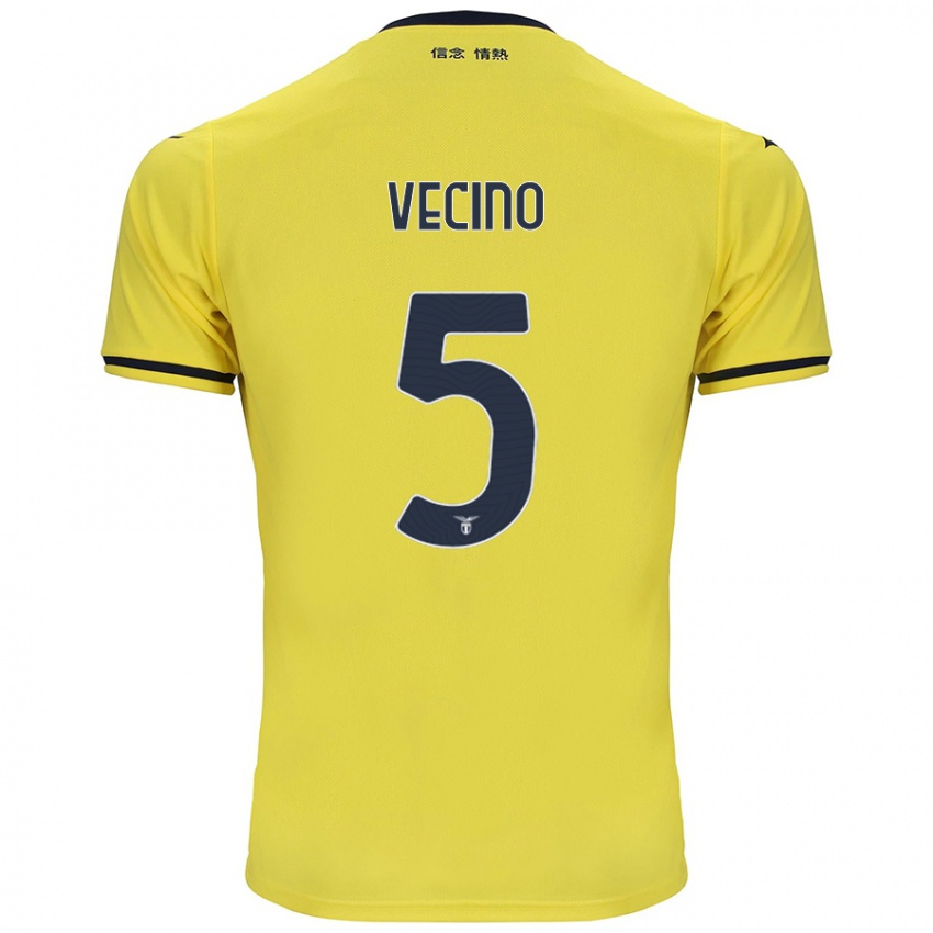 Gyermek Matías Vecino #5 Sárga Idegenbeli Jersey 2024/25 Mez Póló Ing