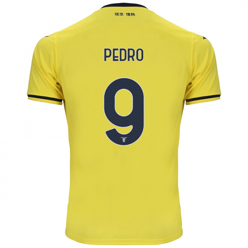 Gyermek Pedro #9 Sárga Idegenbeli Jersey 2024/25 Mez Póló Ing