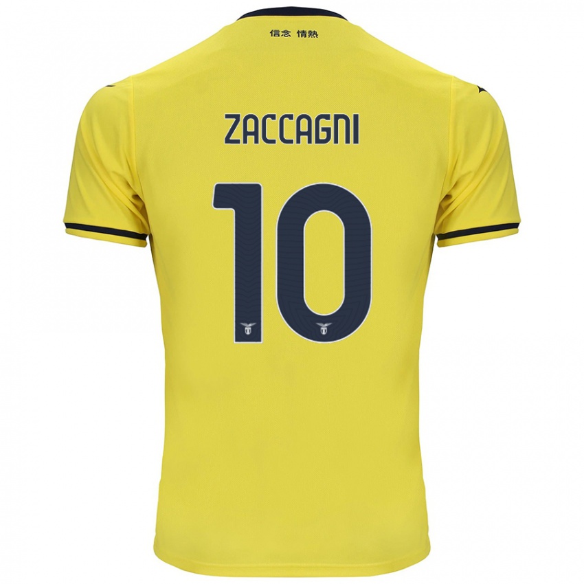 Gyermek Mattia Zaccagni #10 Sárga Idegenbeli Jersey 2024/25 Mez Póló Ing